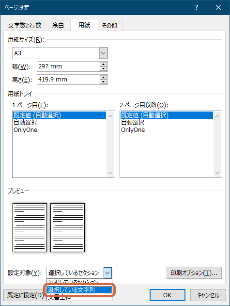 Wordで一部のページを サイズや向きが異なる設定にしたい Dtpサポートサービス